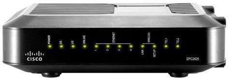 Cisco EPC2425, Wireless modem, Euro-DOCSIS 2.0, EMTA, 4x ETH, Gateway