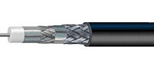 CommScope F59 HEC-2 VV - grey, vnútorný vhodný do hlavných staníc, PVC plášť, 2x tienenie Al fólia + 2x 95% opletenie, penové diel