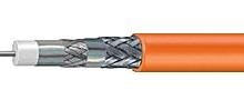 CommScope F59 HEC-2 VV - orange, vnútorný vhodný do hlavných staníc, PVC plášť, 2x tienenie Al fólia + 2x 95% opletenie, penové di