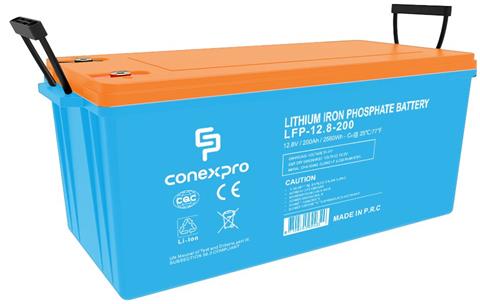 Conexpro LiFePO4 batéria 12,8V 200Ah, M8, IP65