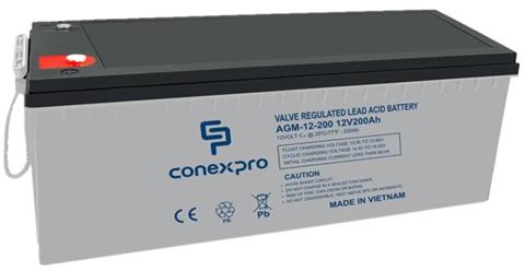 Conexpro Olovená batéria 12V 200Ah, AGM, M8, životnosť 10 rokov