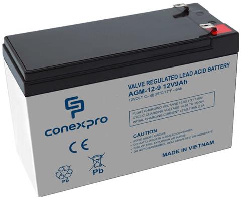 Conexpro Olovená batéria 12V 9Ah, AGM, Faston 6,3, životnosť 5 rokov
