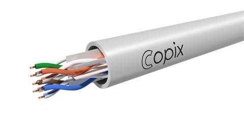 COPIX, UTP-LSZH kábel, CAT6, AWG23, 0.57mm, drôt, biely, 305m/box