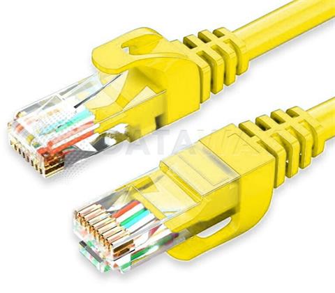 DATAWAY patch kábel CAT5E, UTP PVC, 0.25m, žltý
