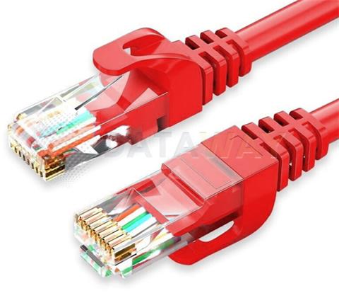 DATAWAY patch kábel CAT5E, UTP PVC, 1m, červený