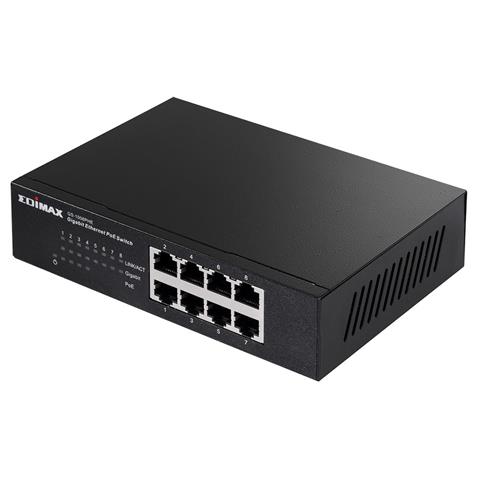 Edimax GS-1008PHE V2, 8-Port Gigabit Switch with 4 PoE Ports (48W) 802.3at (External Power)