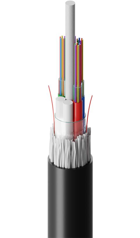 FIBRAIN BDC-MSA, optický kábel, SM, 12-vlákno, 9/125, G.657A1, 8.2mm, 2T6F, PE, 1500N