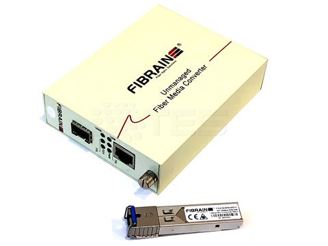 FIBRAIN FGMS-B35S-005, Transceiver WDM, 10/100/1000Mbps RJ45, + SFP modul 1310nm, SM, 5km, 1x SC