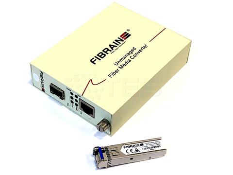 FIBRAIN FGMS-B35Y-005, Transceiver WDM, 10/100/1000Mbps RJ45, + SFP modul 1310nm, SM, 5km, 1x LC