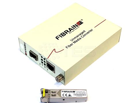FIBRAIN FGMS-B53Y-005, Transceiver WDM, 10/100/1000Mbps RJ45, + SFP modul 1550nm, SM, 5km, 1x LC