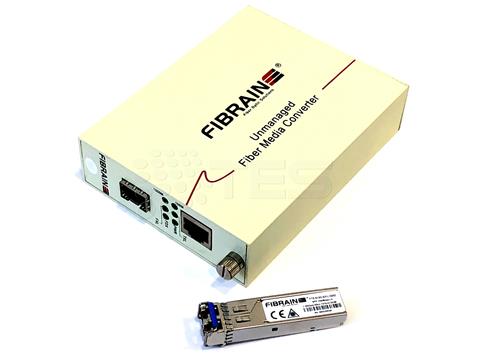 FIBRAIN FGMS-S31L-020, Transceiver 1000Base-LH, 10/100/1000Mbps RJ45, + SFP modul 1310nm, SM, 20km, 2x LC