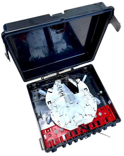 FIBRAIN OBP-S8, FTTx box, 36F, 1x kazeta 12F, držiak adaptérov