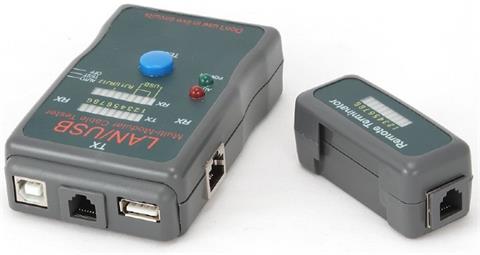 Gembird NCT-2, tester káblov RJ45/RJ11 (UTP/STP) USB AA/AB, LED