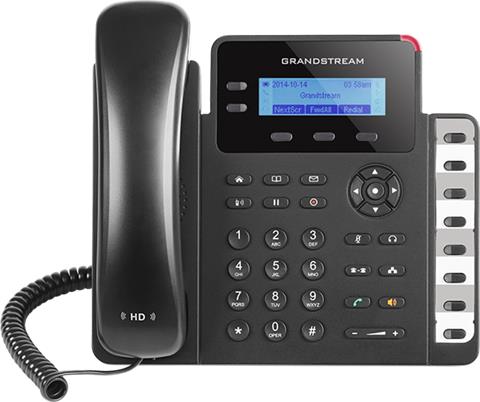 Grandstream GXP1628, VoIP telefón, 2x SIP účet, HD audio, 3 program.tlačítka, 2x GLAN, PoE