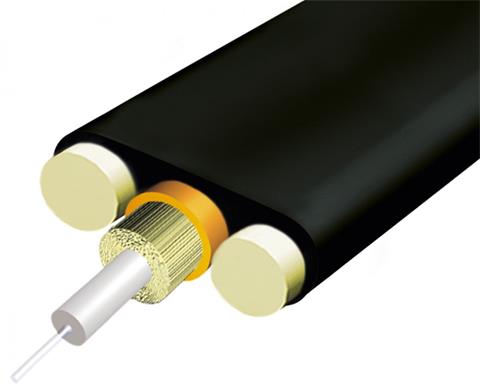 KDP Z138, optický kábel, FLAT DROP, SM, 1-vlákno, 9/125, G657A1, 3.3x7.8mm, BLK, 1550N