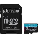Kingston 512GB Kingston Canvas Go Plus A2/micro SDXC/170MBps/UHS-I U3 / Class 10/+ Adaptér