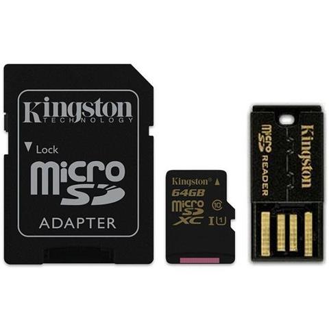 Kingston pamäťová karta 64 GB, micro SDHC, CL10 (45/10MB/s) + SD adaptér
