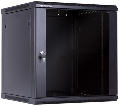 Linkbasic Rozvádzač 12U, 600x450mm, sklenené dvere, čierny, v demonte 2/2