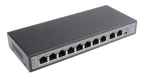 MaxLink PSAT-10-8P-250, PoE switch 10x LAN/8x PoE 250m, 802.3af/at