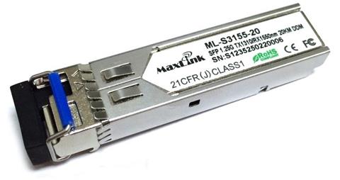MaxLink SFP modul 1,25Gbps, 20km, WDM, DDM, TX1310/RX1550 (LC/SM)
