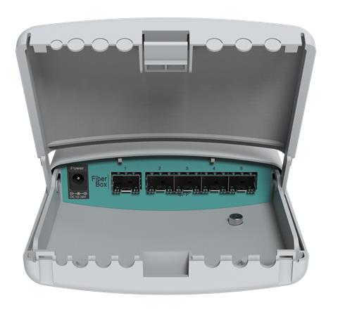 MikroTik FiberBox, outdoor router, 5x SFP, + 1x RJ45 SFP (S-RJ01) v balení