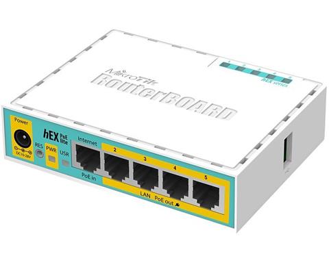 MikroTik hEX POE lite, RB750UPr2, 5x LAN, USB