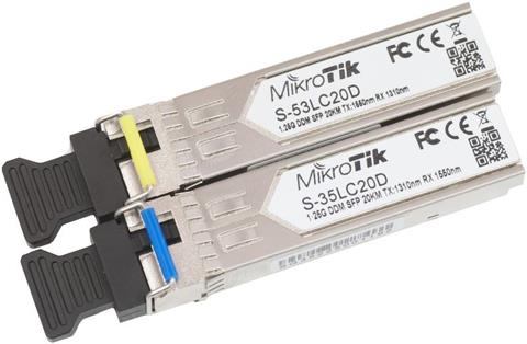 MikroTik S-3553LC20D 1.25G SFP 1xLC (SM) (pár), 1310nm/1550nm 20km DDM for Mikrotik