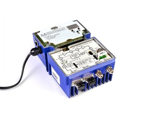 MOB-729/2, Optical receiver,47-862MHz, AGC, 115dBuV, LED/keys, SNMP, 2 optical inputs