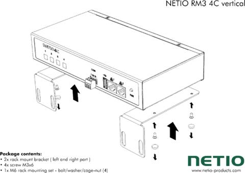 NETIO RM3 4C vertical, držiak pre PowerPDU 4C, vertikálna montáž, M6