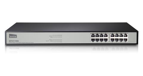 NETIS ST3116G 16-portový switch 10/100/1000 Mbps, do 19" racku