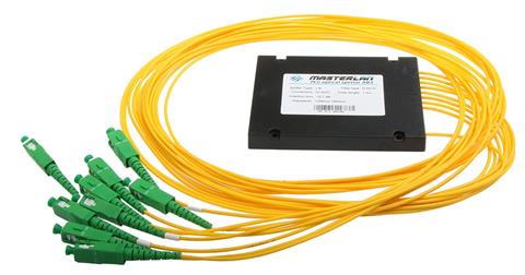 Optický splitter PLC, ABS box, 1x8, G657A1, 1,5m SC/APC