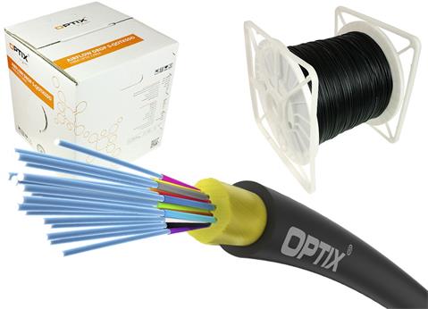 OPTIX DROP (1000m), Optický kábel, 12-vlákno, G.657A2 3,4mm, Eca, 800N