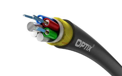 OPTIX Optický ADSS kábel, 24-vlákno, 2T12F, 10mm, G.652D, 2700N