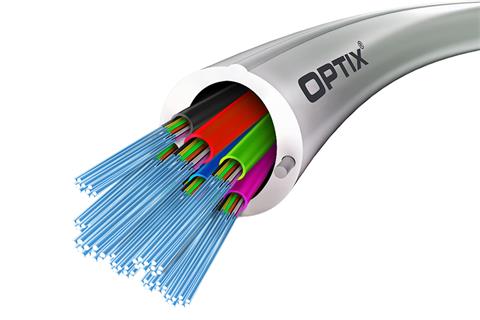 OPTIX Optický kábel, Multi-RISER, 144-vlákno, 12x12F, 9/125, G657A2, LSZH, 10,5mm, 1000N, biely