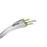 OPTIX ZW-NOTKSdp, Optický FTTx DROP kábel, 4-vlákno, 9/125 1T4F, 3x2mm, G.657A2, 80N, biely