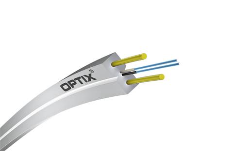 OPTIX ZW-NOTKSdp, Optický kábel, FTTx, 2-vlákno, 1T2F, 3x2mm, G.657A2, 80N, biely