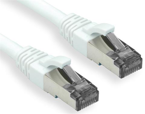 OXnet patch kábel CAT6A, S/FTP, LSOH, AWG26, 500MHz, 0.25m, biely