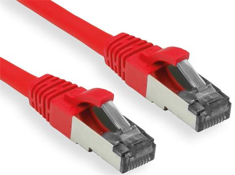 OXnet patch kábel CAT6A, S/FTP, LSOH, AWG26, 500MHz, 0.25m, červený
