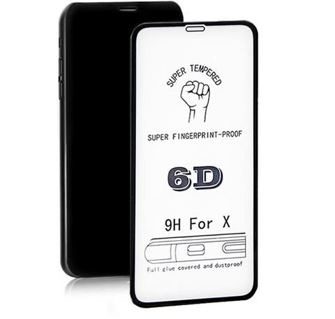 Qoltec Ochranné sklo pre iPhone X, 6D, čierne