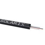 SOLARIX SXKO-MDIC-2-OS-LSOH-BK, Optický DROP kábel, 2-vlákno, 9/125 1T2F, 3x2mm, G.657A1, 100N, LSOH, Eca, čierny