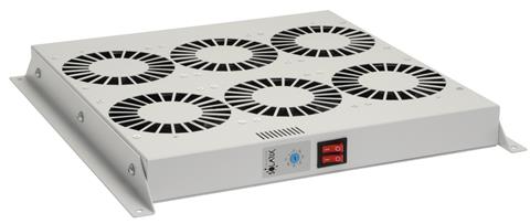 SOLARIX VJ-R6, Ventilačná jednotka, 19" 1U, 6x FAN, termostat, stropná, šedá