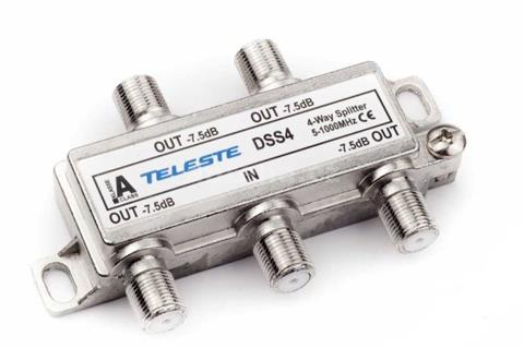 Teleste DSS4 - rozbočovač 4x RFI>110dB, horizont.vývod, 1GHz
