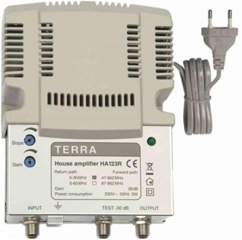 TERRA HA123R65, domový zosilňovač 28 dB, 117 dBµV,