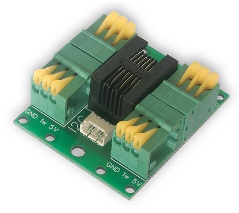 TinyControl RJ12 splitter - 4x1-Wire + 1xI2C