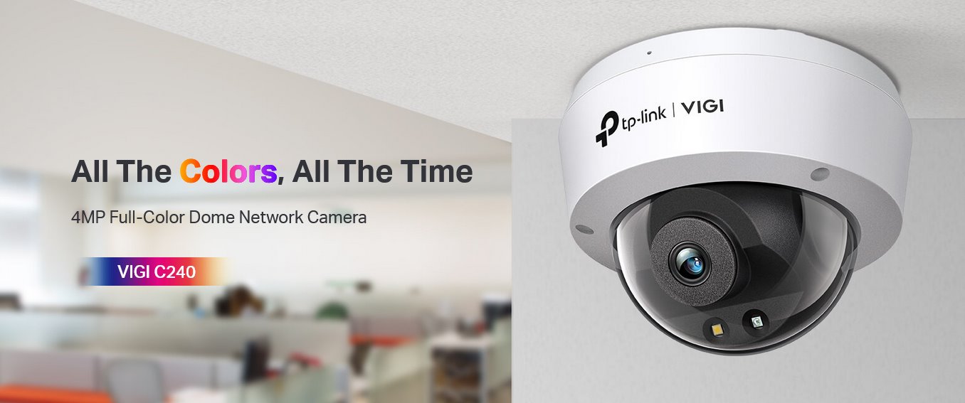 TP-LINK VIGI C240(2.8mm), Dome kamera, 4MP, 2,8mm, Full-Color | TES