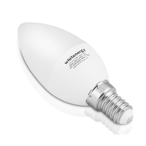 Whitenergy LED žiarovka E14, 3W, 230V, C37, 6x SMD2835, teplá biela, mlieko