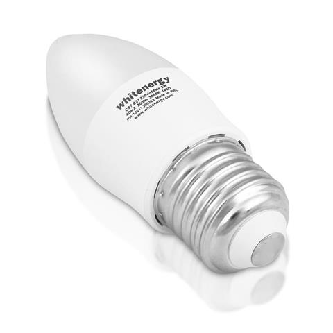 Whitenergy LED žiarovka E27, 3W, 230V, C37, 10x SMD2835, studená biela, mlieko